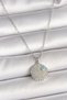 316L Steel Silver Color Chain Zircon Stone Blue Stone Detailed Medallion Model Women's Necklace