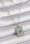 316L Steel Silver Color Zircon Stone Eye Engraving Detailed Plate Model Women's Necklace