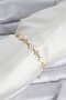 Gold Color Zircon Stone Row Clover Model Women's Bracelet with Elevator Chain