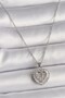 316L Steel Silver Color Chain Zircon Stone Heart Model Women's Necklace
