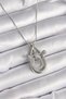 316L Steel Silver Color Zircon Stone Drop Model Women's Necklace