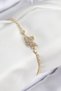 Brass Zircon Stone Swan Model Gold Color Women's Bracelet