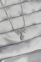 316L Steel Silver Color Zircon Stone Bow Detail Drop Necklace