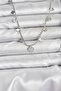 Brass Silver Color Clover Model Women's Necklace