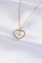 316L Steel Chain Gold Color White Stone Bubble Heart Necklace