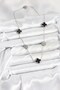 316L Steel Chain Silver Color Black and Zircon Stone Clover Women Necklace - 2