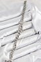 Brass Zircon Stone Cuban Chain Model Silver Color Women's Bracelet - 2