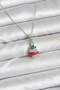 316L Steel Chain Silver Color Pine Tree Model Zircon Stone Christmas Themed Women's Necklace