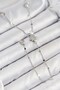 Brass Zircon Stone Pole Star Model Silver Color Y Necklace