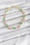 Brass Gold Color Pink Zircon Stone Flower Model Women's Bracelet - 2