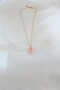 Gold Plated Pink Pearl Butterfly Necklace - 2