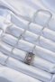 316L Steel Chain Antique Silver Color Pink Enamel Heart Figure Tarot Necklace - 2