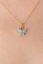 Gold Color Water Green Butterfly Figure Women's Necklace - 2