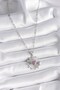 316L Steel Silver Color Pink Zircon Stone Heart Embroidery Locket Model Women's Necklace - 2