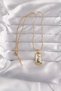 316L Steel Gold Color White Enamel Girl Figure Tarot Necklace - 2