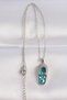 316L Steel Chain Zircon Stone Silver Color Evil Eye Slipper Design Necklace - 2