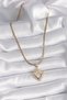 316L Steel Gold Color Italian Chain with Zircon Stone Pole Star Processing Women's Necklace - 3