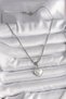 316L Steel Silver Color Chain 3D Heart Model Women's Necklace - 2