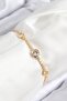 Brass Zircon Stone Circle Model Gold Color Elevator Women's Bracelet
