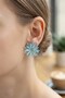 Lotus Model Ice Blue Color Crystal Stone Women's Earrings