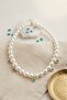 Natural Pearl-Looking Blue Stone Charm Necklace - 2