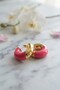 316L Steel Gold Color Fuchsia Hoop Model Women's Earrings - 2
