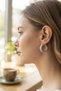 Silver Color Full Zircon Stone Hoop Women's Earrings