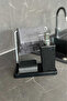 Luna Stainless Aluminum Kitchen Liquid Soap Dispenser with Cloth Hanger - Black - 5
