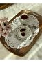 49X35Cm Embroidered Cut-Out Hole Tray Cover. Oval Peony Model - 5