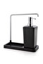 Luna Stainless Aluminum Kitchen Liquid Soap Dispenser with Cloth Hanger - Black - 2