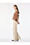 Textured Mesh Long Sleeve Boat Neck Oversized Blouse - 3