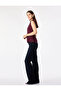 Regular Fit Sleeveless Crew Neck Gathered Knitwear Blouse - 3