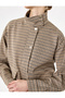 Zippered Pocket Detailed Buttoned Stand Collar Long Sleeve Plaid Jacket - 5