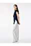 Asymmetrical Stand Collar Sleeveless Blouse with Metal Accessory Detail - 3
