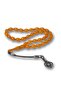 Silver Orange Kazaz Tassel-Adorned Crimped Amber Prayer Beads