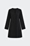 Black Karla Lace-Up Linen Dress - 4