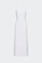 White Monik Square Collar Linen Dress - 4