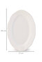 4454 Yonca Set of 2 Porcelain Boat-Shaped Plates - Oval Breakfast Serving Set 25cm - 4