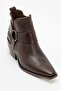 Felia Genuine Leather Elastic Pull-On Women's Boots Brown
