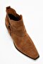 Felia Genuine Leather Elastic Pull-On Women's Boots Brown Suede - 7