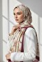 Crepe Plaid Autumn Patterned Dried Rose Color 75X195 Non-Fading Shawl - 3