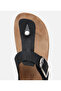Women's Nubuck Leather Black Belted Flip Flops - 4
