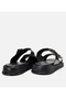 Men's Leather Black Light Sole Belt Detailed Slippers - 5