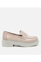 Women's Leather Beige Thick Soled Classic Loafer
