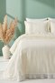 Esila Ecru Ruffled Double Duvet Cover Pique Set - 7 Piece Dowry Set