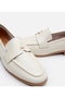 Women's Leather Ecru Flexible Sole Classic Loafer - 4