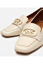 Women's Leather Ecru Buckle Thick Heeled Classic Loafer - 3