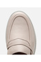 Women's Leather Beige Thick Soled Classic Loafer - 5