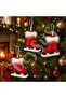Christmas Tree Ornament Set of 3 Red Ice Skates 12 cm - 4