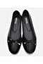 Women's Leather Black Ballerinas - 6